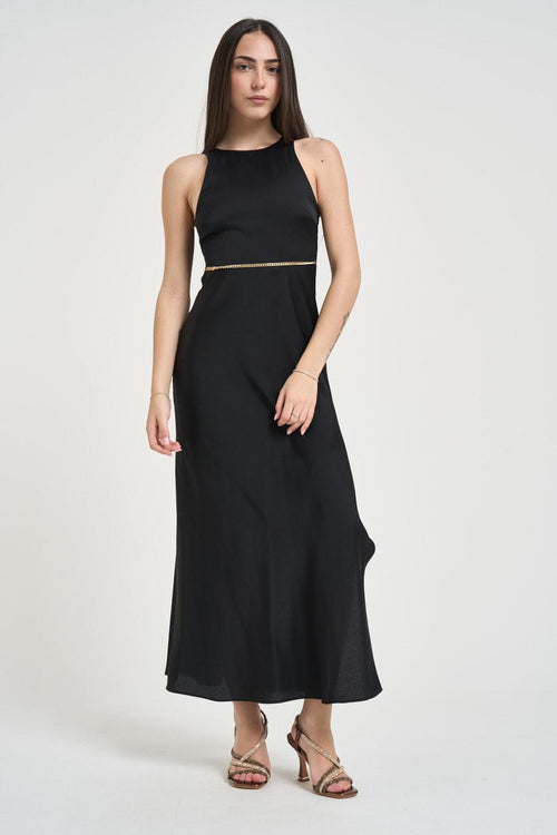 Abito donna con spacco nero