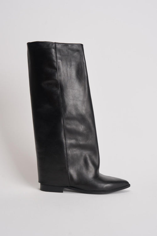 Stivale donna texano in pelle nera