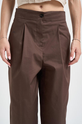 Pantalone donna carrot fit marrone - 4