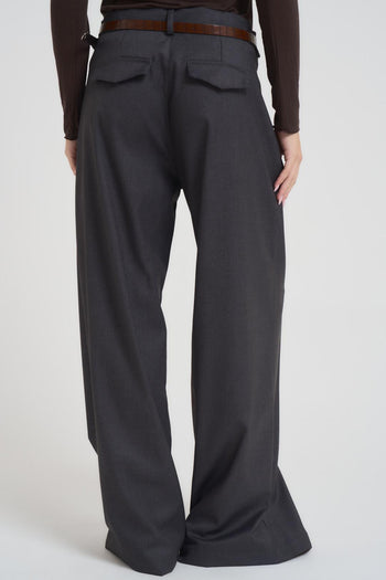 Pantalone donna a palazzo grigio scuro - 3