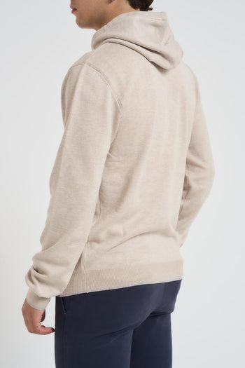 Felpa in maglia con cappuccio beige - 4