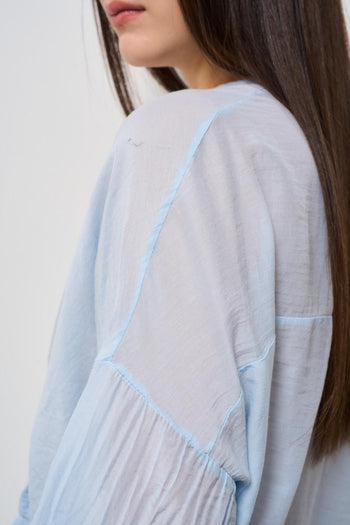 Camicia donna in mussola celeste - 4