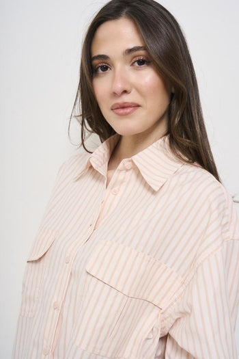 Camicia donna a righe arancione - 3