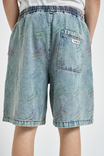 Bermuda uomo in denim lavato - 4