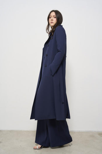Women's double-breasted trench coat in blue - 3