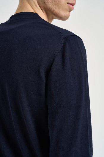 Cardigan uomo scollo a V blu notte - 6