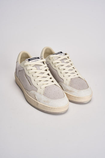 Sneakers uomo in suede grigio e bianche - 3
