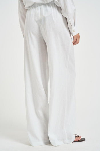 Pantalone donna fluido bianco - 4