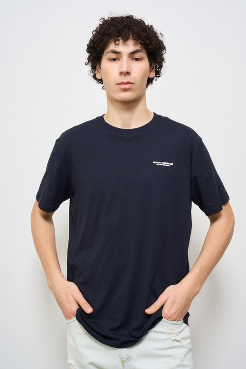 T-shirt uomo girocollo blu notte