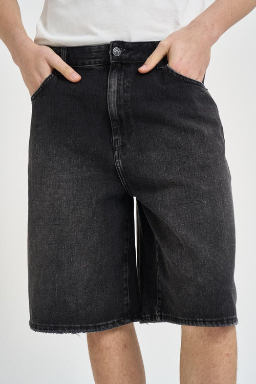 Bermuda uomo in denim nero