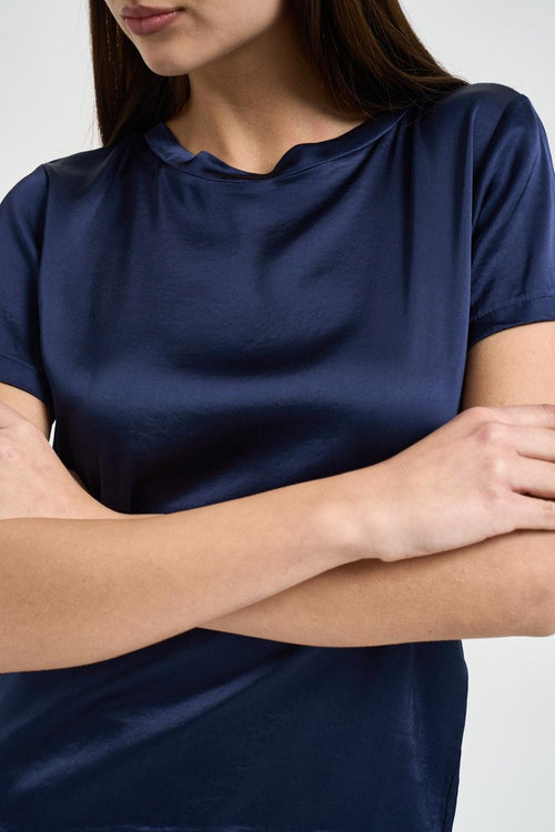 T-shirt donna girocollo blu notte - 2
