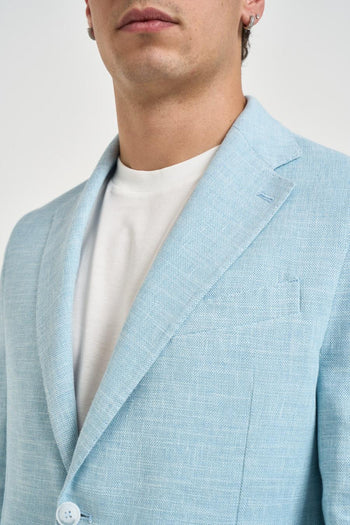Giacca uomo effetto mélange azzurra - 4