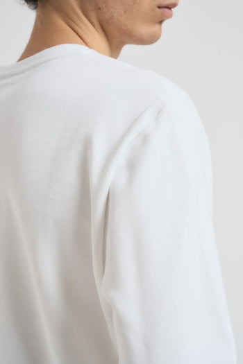 Felpa uomo girocollo bianca con logo dorato - 4