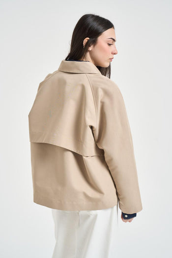 Trench donna corto beige - 3
