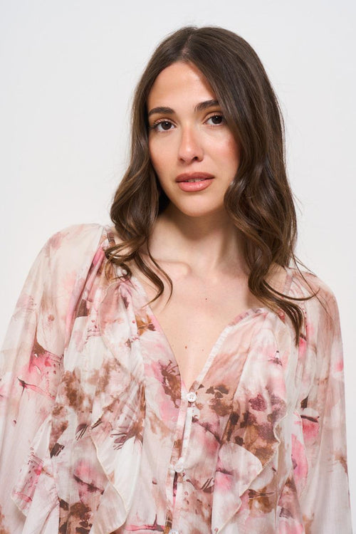 Blusa donna fantasia floreale - 2