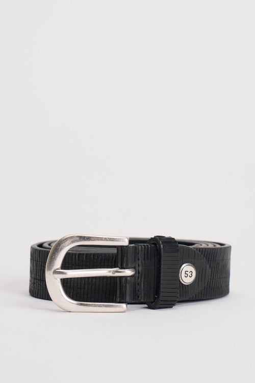 Cintura uomo in pelle nera