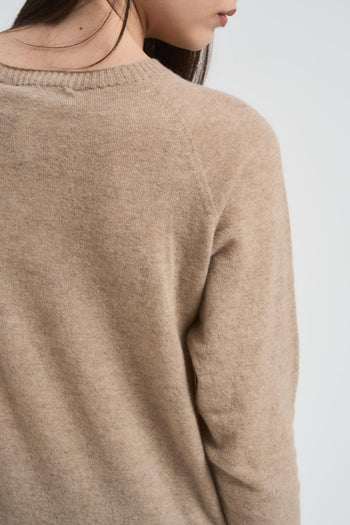 Maglia donna girocollo beige - 4
