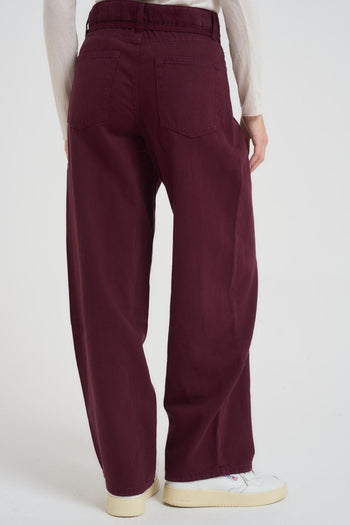 Jeans donna balloon bordeaux - 3