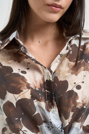Camicia donna floreale moro - 3