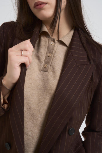 Giacca donna gessata moro - 4