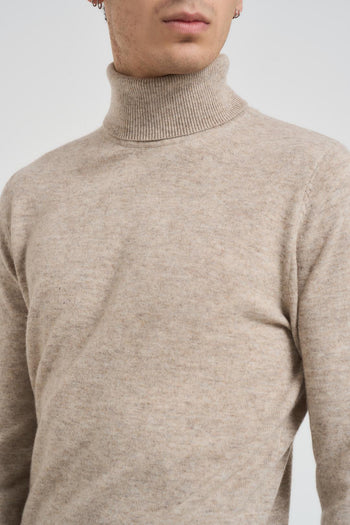 Maglia uomo collo alto beige - 4