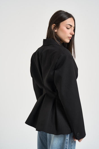 Giacca donna doppiopetto nera - 4