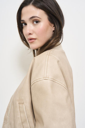 Bomber donna beige in ecopelle - 6