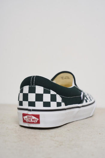 Green Checkered Men's Slip-On Sneakers - 6