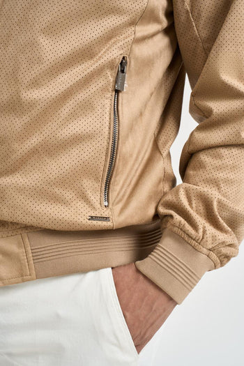 Giubbotto uomo scamosciato beige - 5