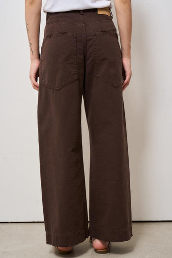 Jeans donna a palazzo marrone - 4