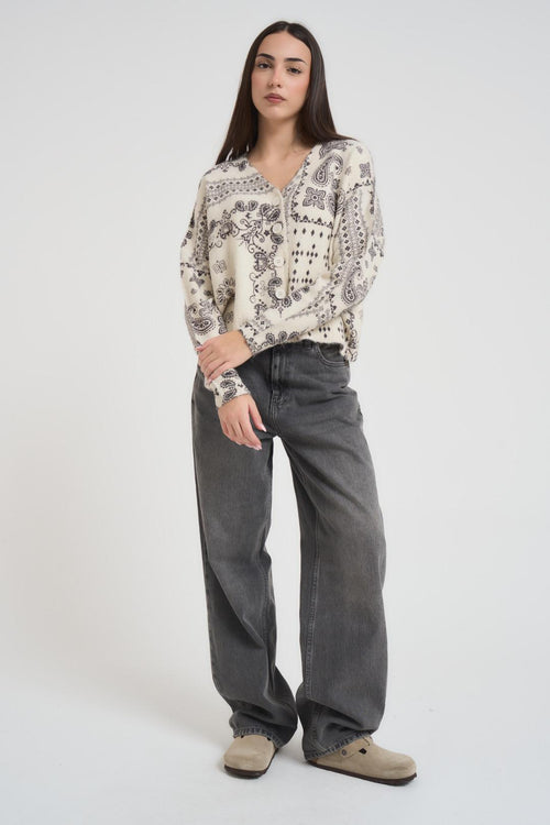 Cardigan con stampa bandana