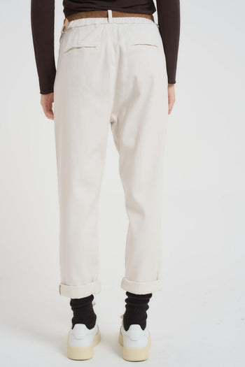 Pantalone donna regular panna - 3