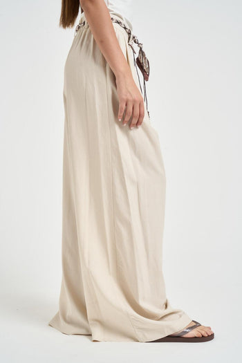 Pantalone donna palazzo panna - 4