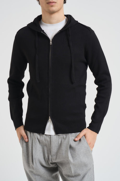 Felpa uomo in maglia nera - 2