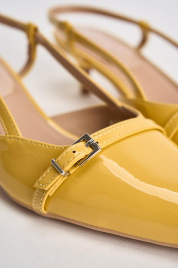 Slingback donna in vernice gialle - 4