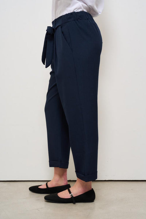 Pantalone donna carrot fit blu - 2