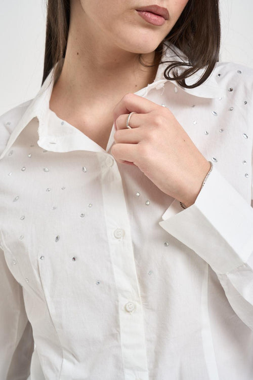 Camicia donna con applicazioni bianca - 2