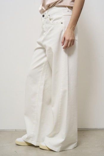 Jeans donna a palazzo bianco - 3