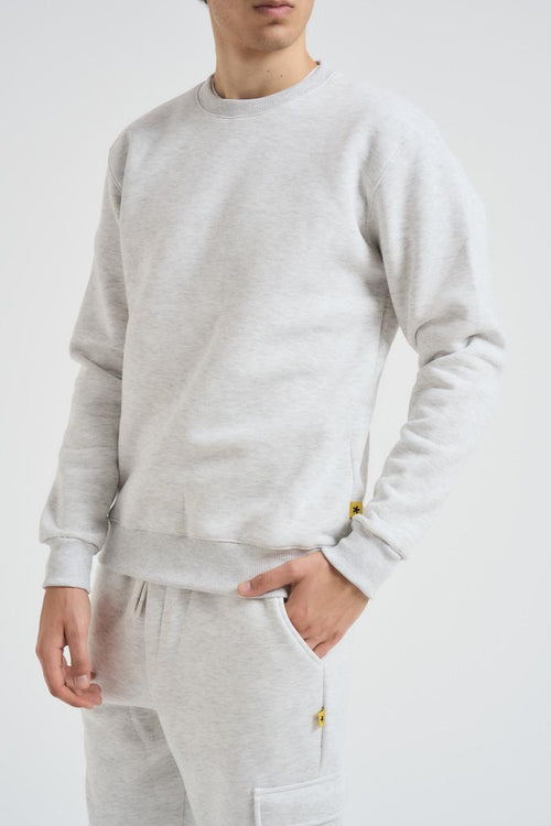 Felpa uomo grigia a girocollo - 2