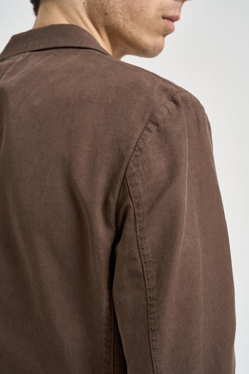 Giacca uomo in cotone marrone - 5