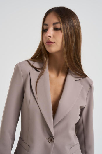 Giacca donna monopetto tortora - 4