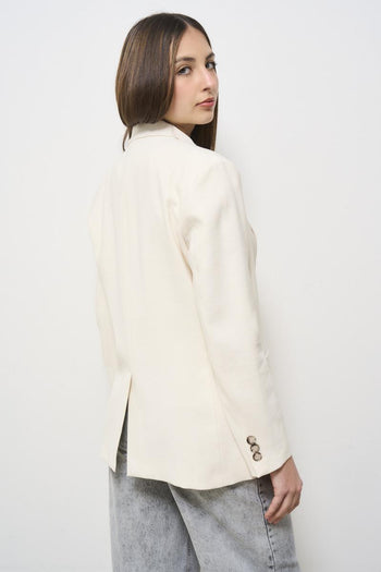 Women's single-breasted cream jacket - 5