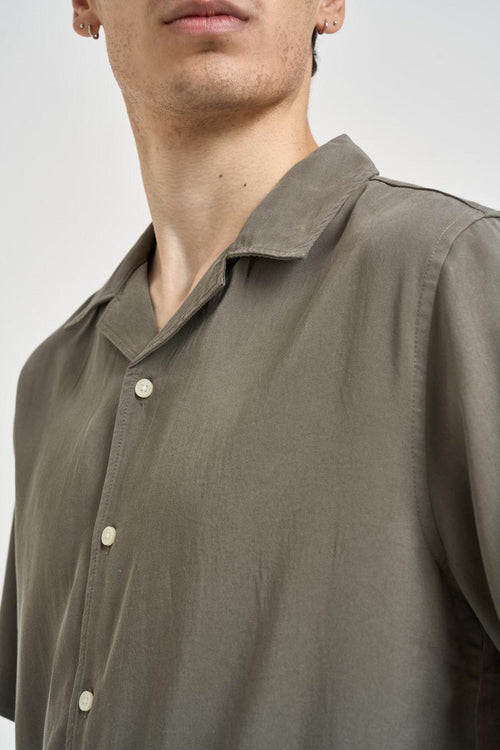 Camicia uomo manica corta verde salvia - 2