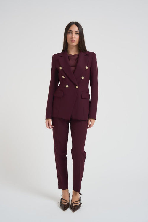 Giacca donna doppiopetto bordeaux