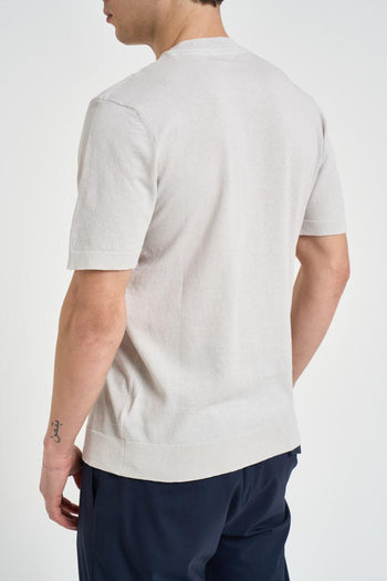 T-shirt uomo in maglia perla - 3