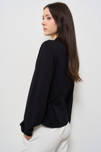 Felpa donna nera con zip - 5