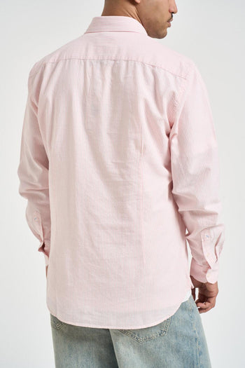 Camicia uomo a righe rosa e bianche - 5