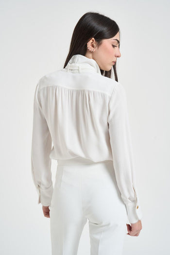 Camicia donna con foulard bianca - 3