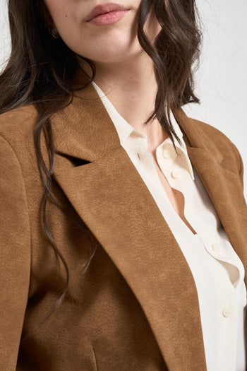 Blazer donna monopetto tabacco. - 4
