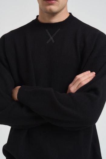 Maglia uomo girocollo nera - 3